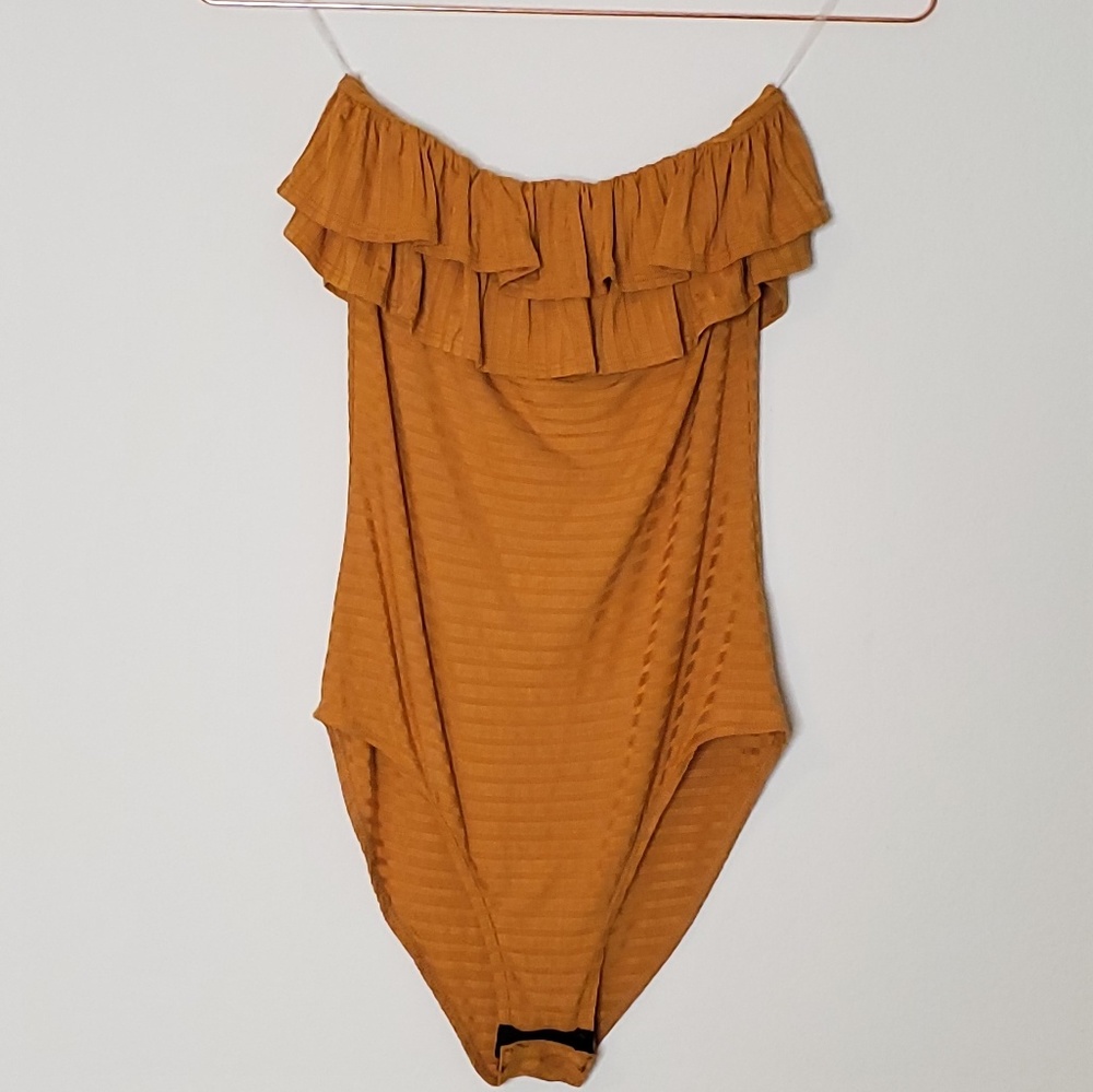 Mustard Ruffle Layer Bodysuit
